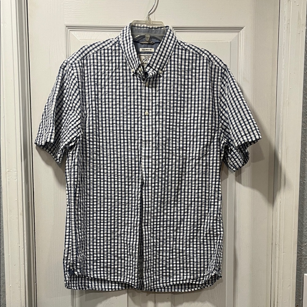 Jos. A. Bank Men's Navy and White Plaid Shirt